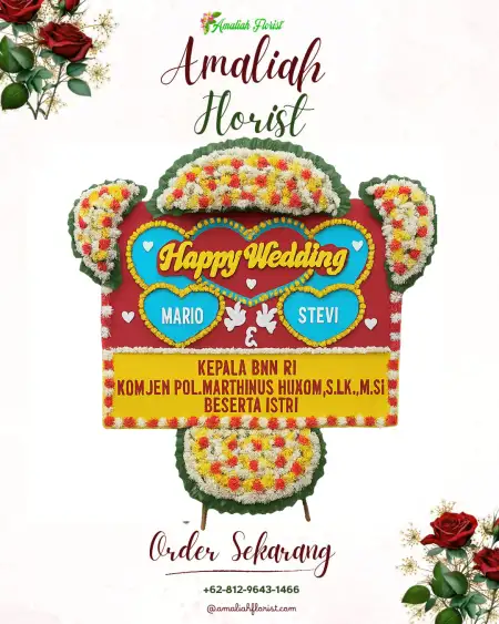 Papan Bunga Pernikahan Bona